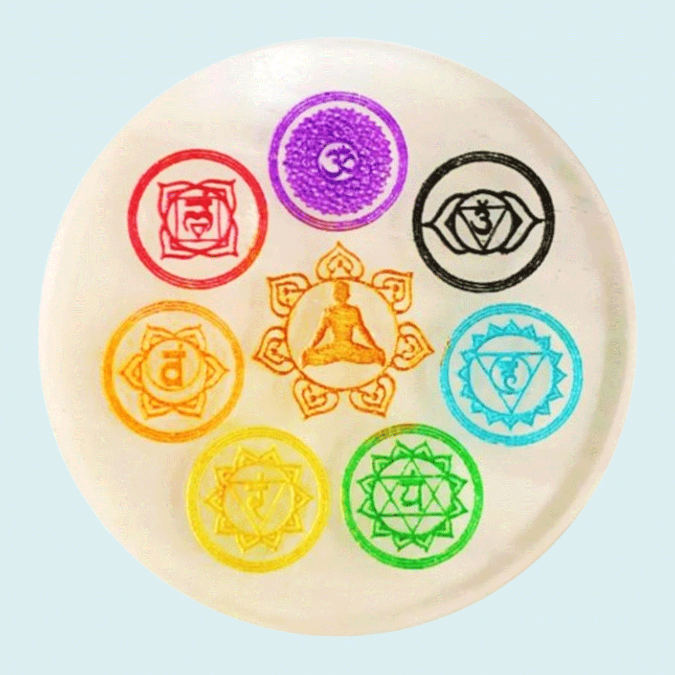 7 Chakra Selenite Charging Plate