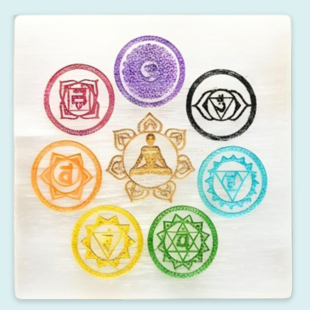7 Chakra Selenite Charging Plate