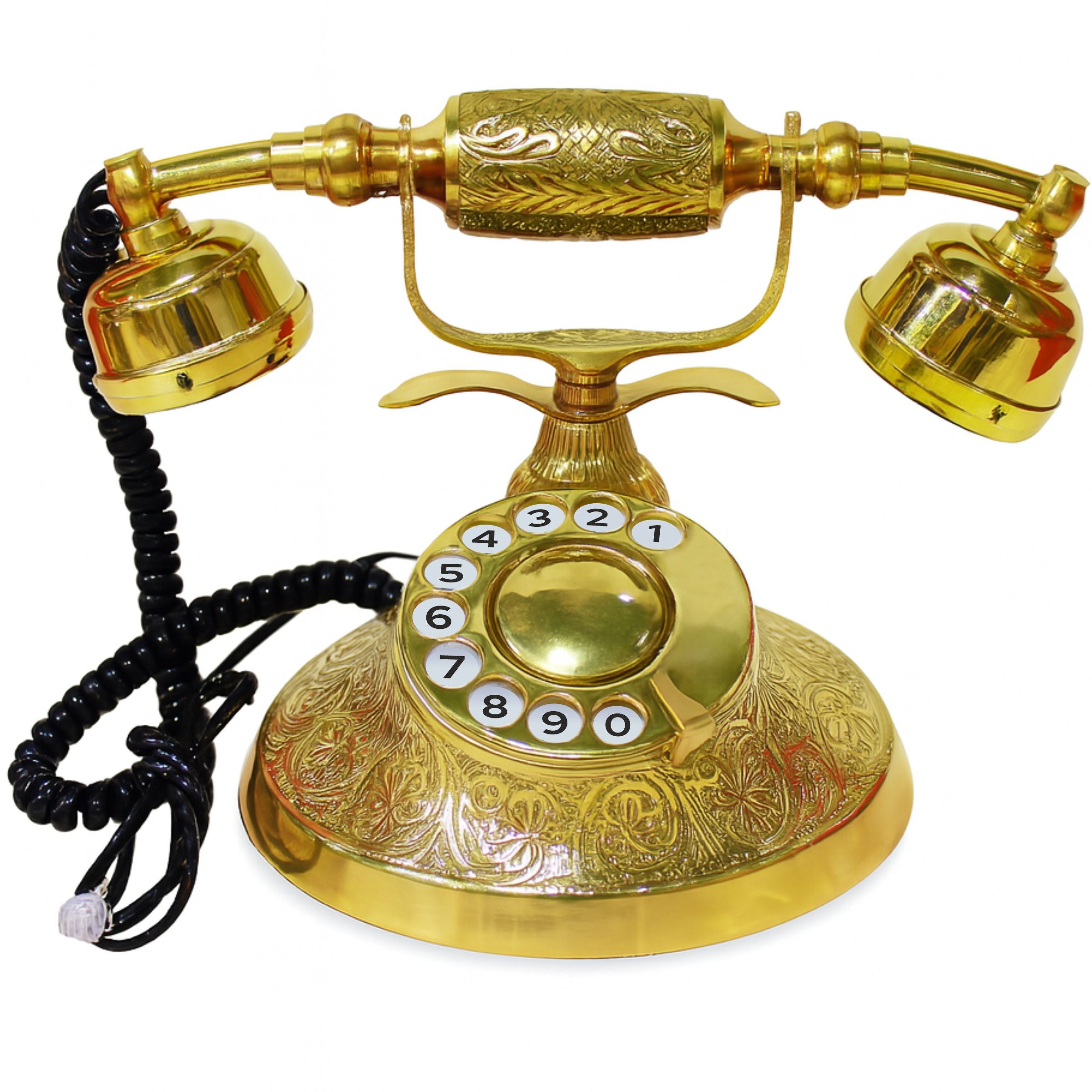 Vintage Brass Telephone Showpiece