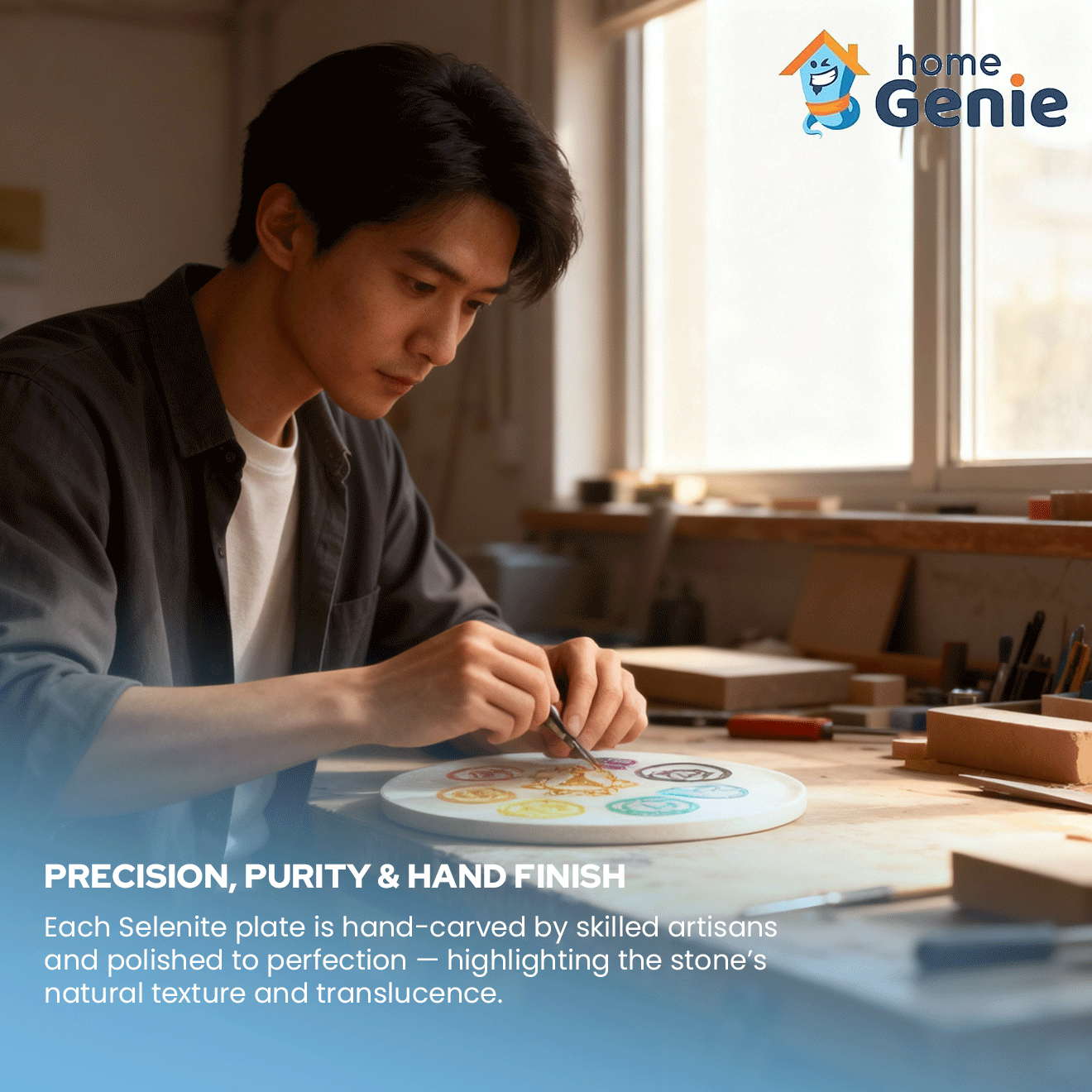 7 Chakra Selenite Charging Plate