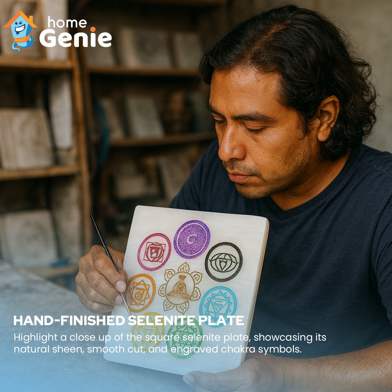 7 Chakra Selenite Charging Plate