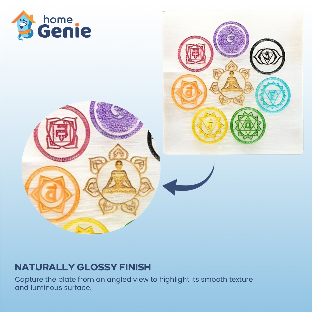 7 Chakra Selenite Charging Plate