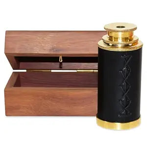 Antique Pirate Telescope with Wooden Box