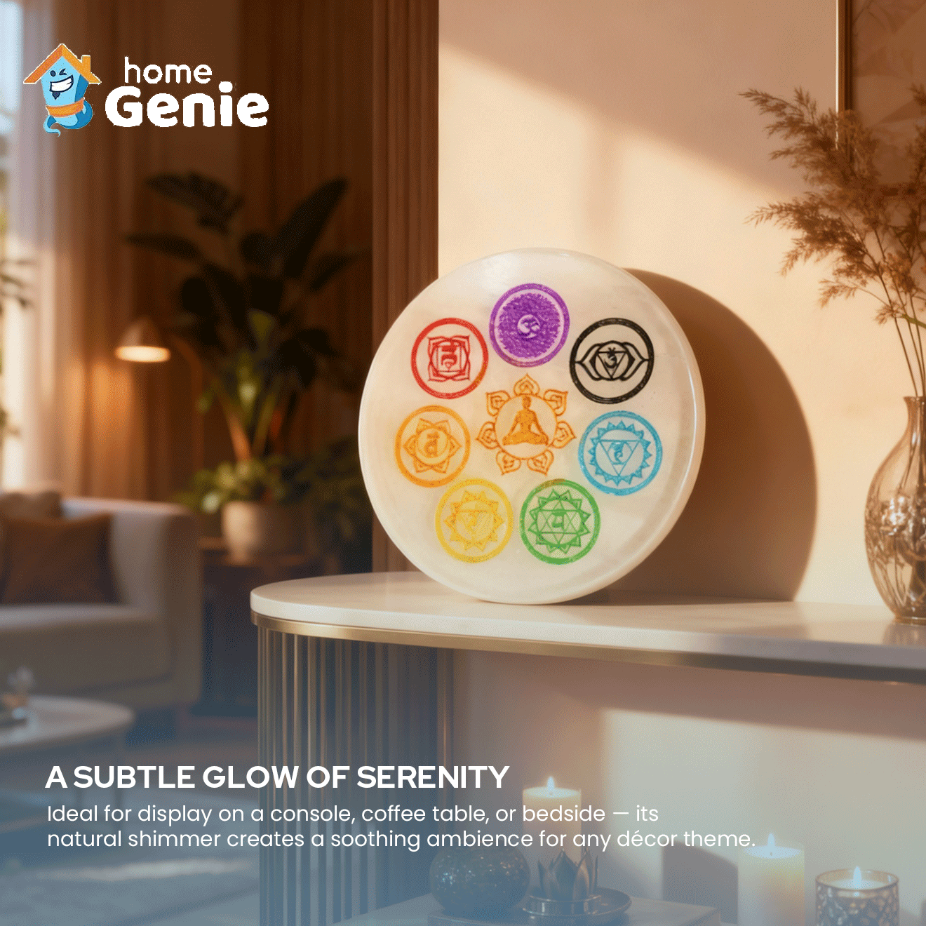 7 Chakra Selenite Charging Plate