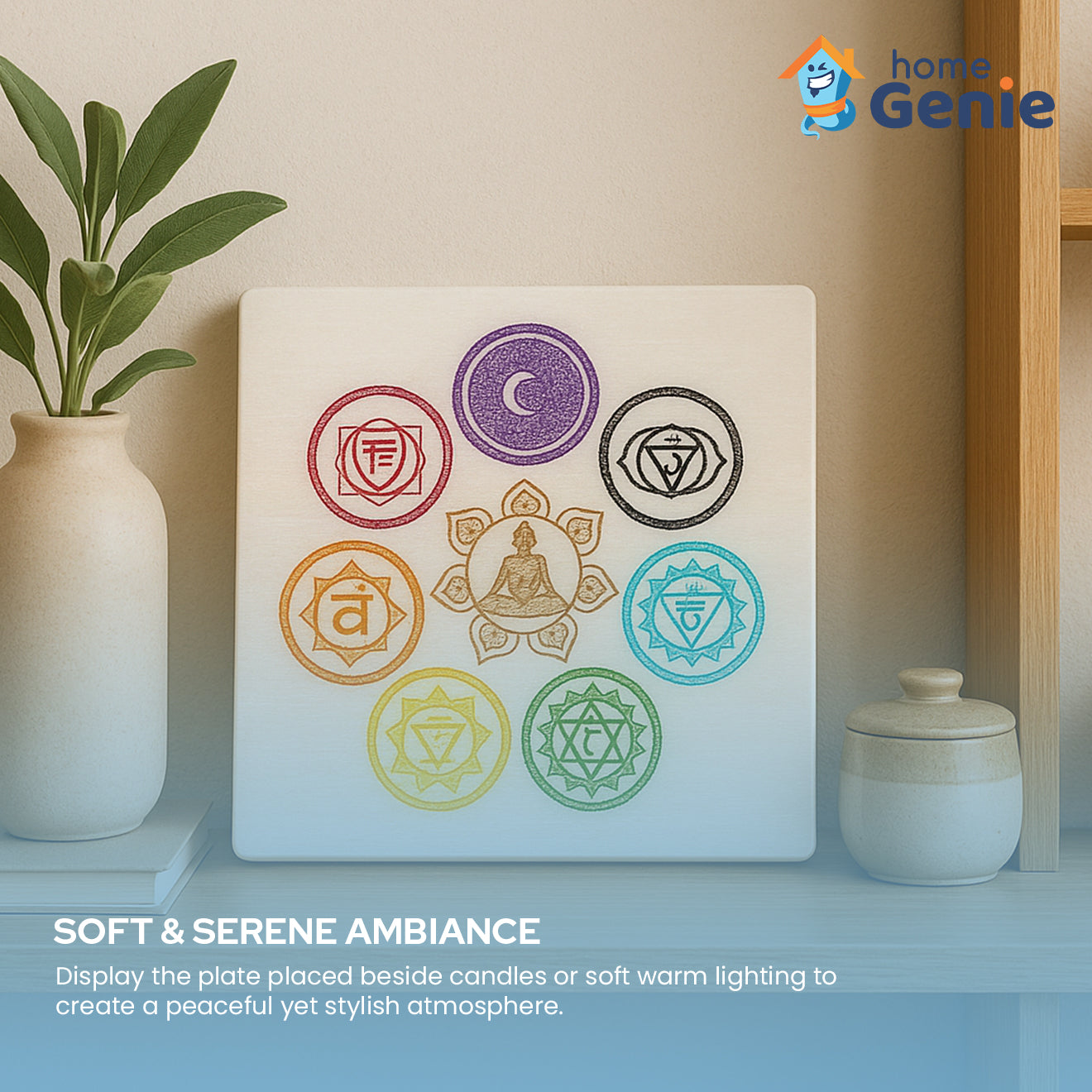 7 Chakra Selenite Charging Plate