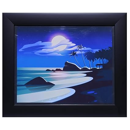 Moonlit Beach Landscape Frame