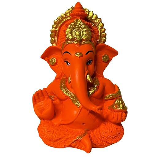 Orange Ganesha Idol