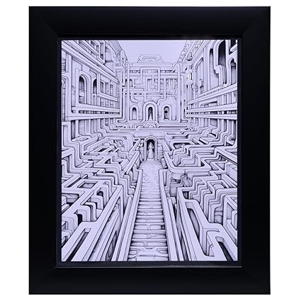 Black & White Abstract Labyrinth