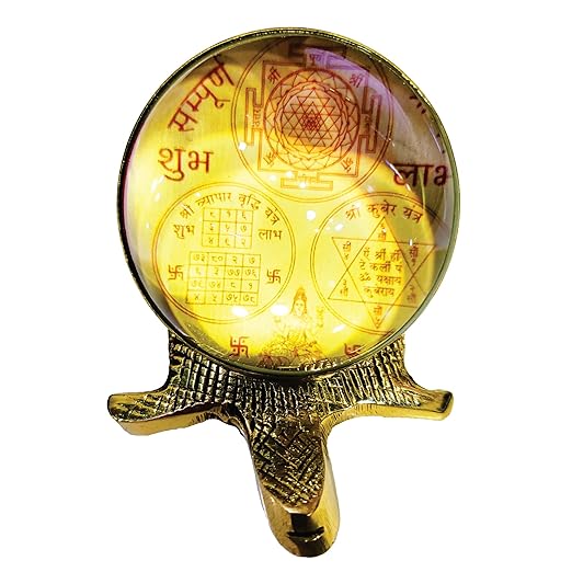Sampoorna Shree Yantra with Kuber and Vyapar Vriddhi Yantra | Glass Turtle Design