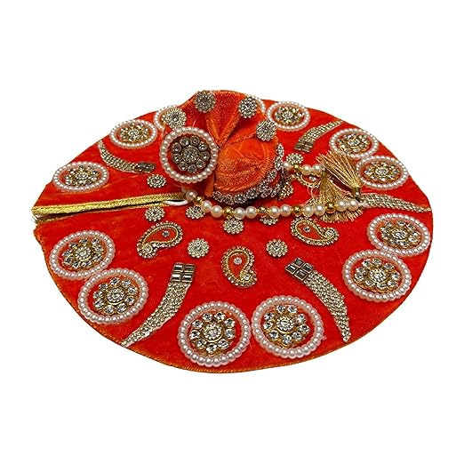 Laddu Gopal Poshak Set with Pagdi, Mala