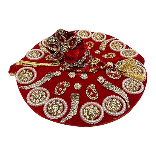 Laddu Gopal Poshak Set with Pagdi, Mala