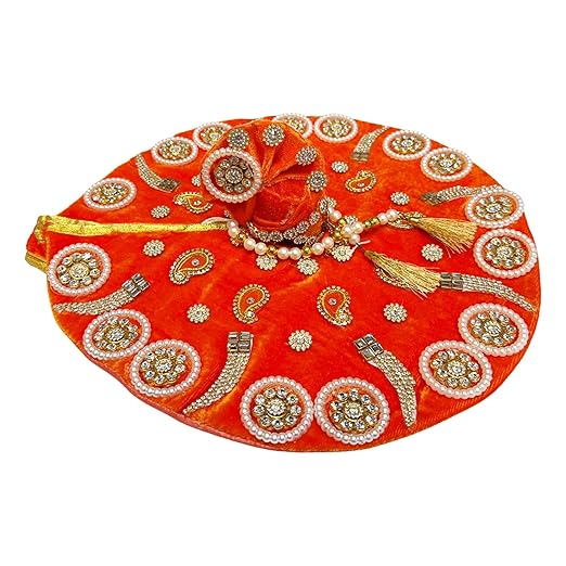 Laddu Gopal Poshak Set with Pagdi, Mala