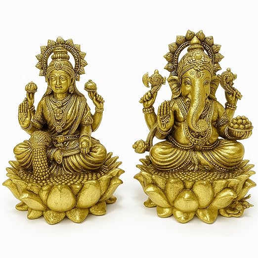 Brass Lakshmi Ganesh Idol Set