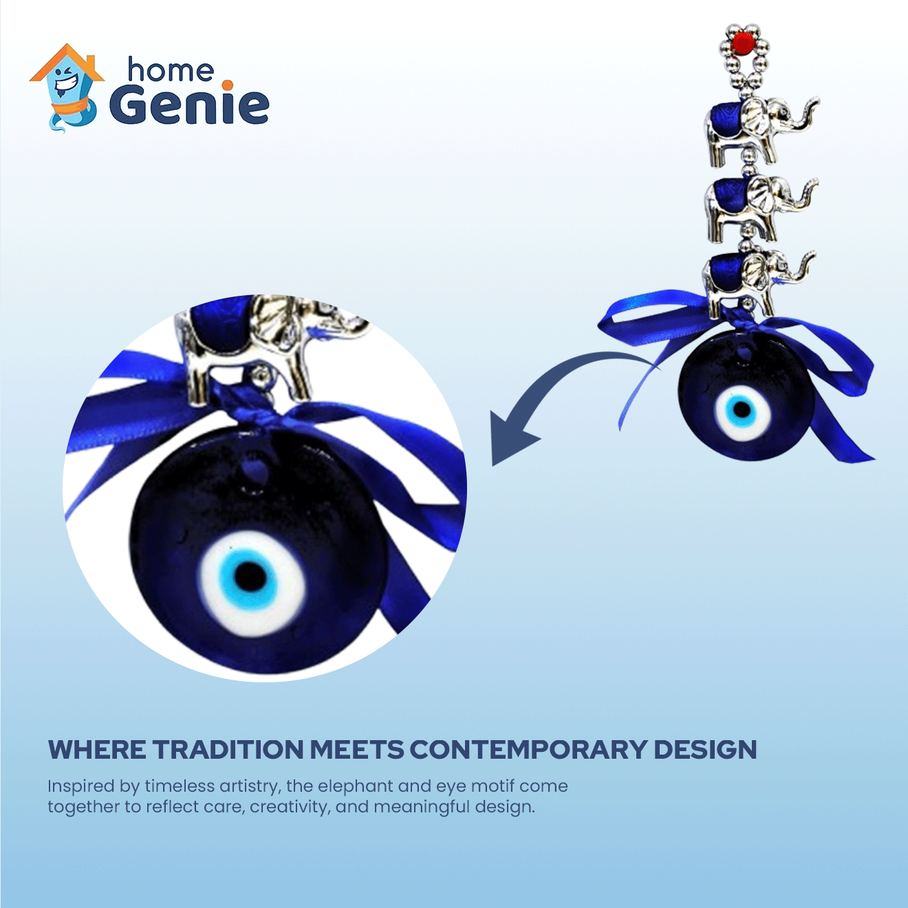 Evil Eye Elephant, Om & Owl Hanging