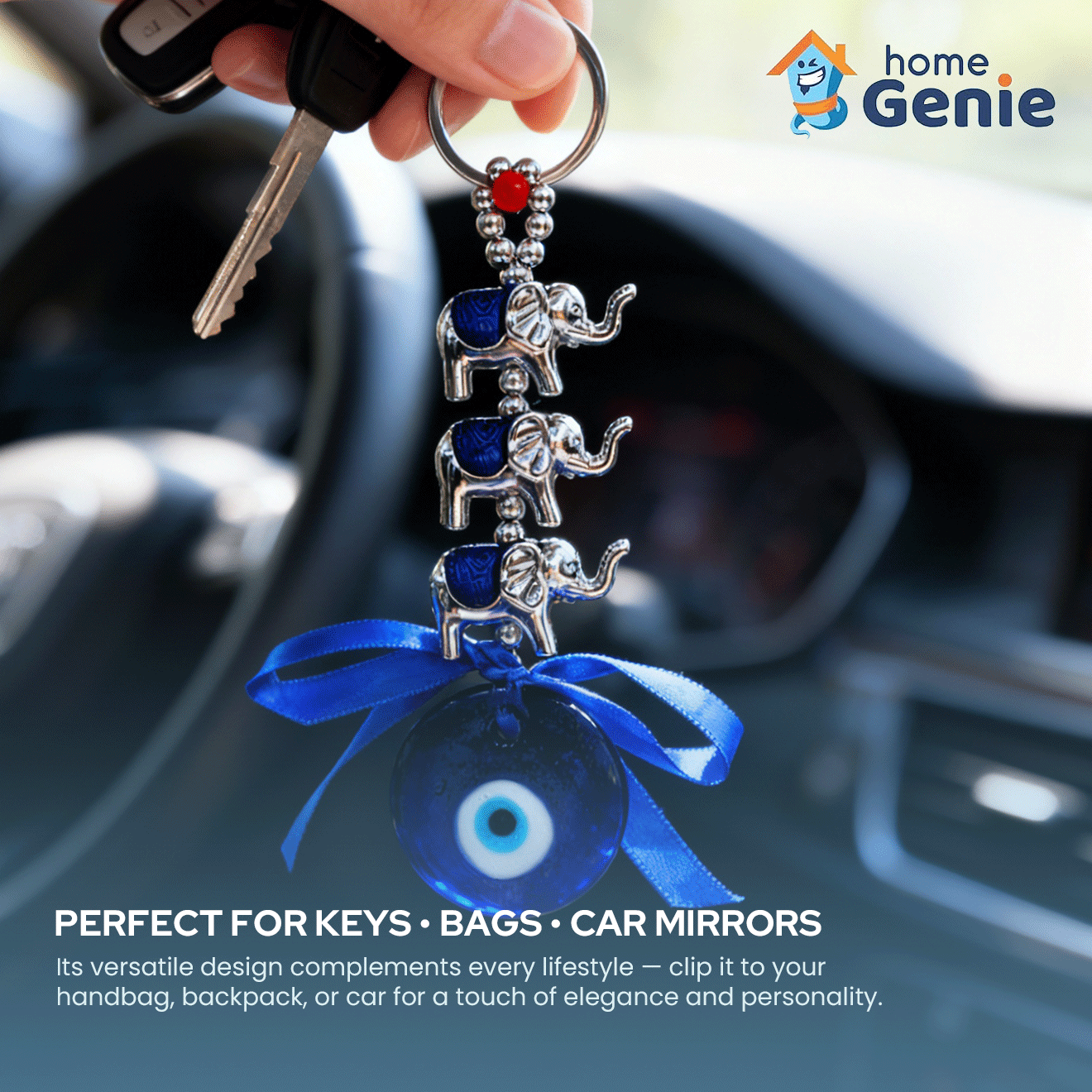 Evil Eye Elephant, Om & Owl Hanging